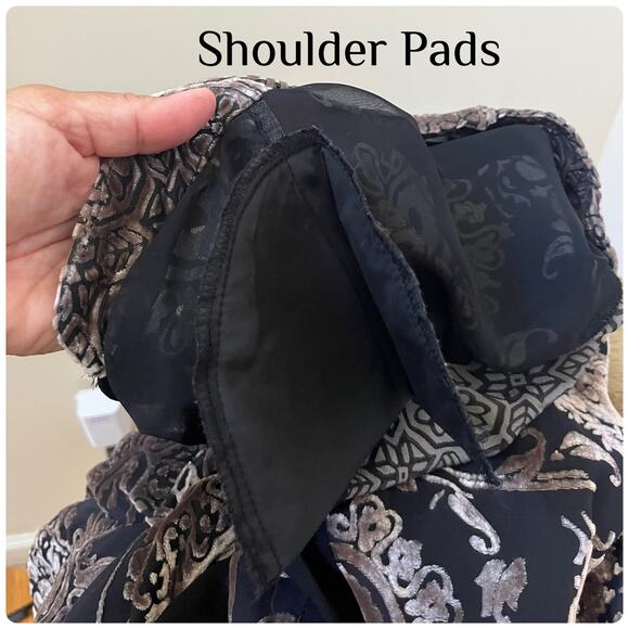 Vintage Yin Lin Silk Blend Velvet Burnout Button Front Duster Topper Medium - Picture 11 of 16